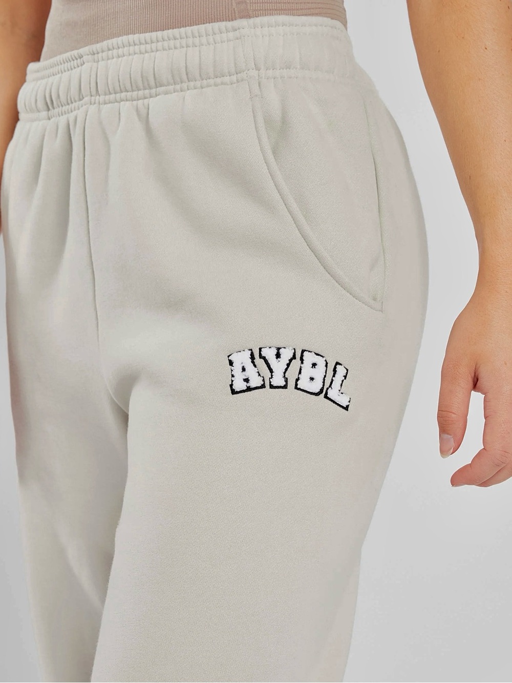 AYBL Cream Track Joggers with Embroidered Logo